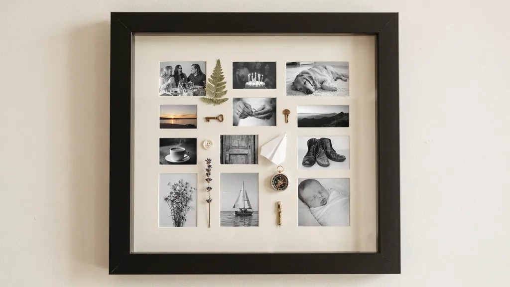 Instagram photo shadow box with a grid of pictures.