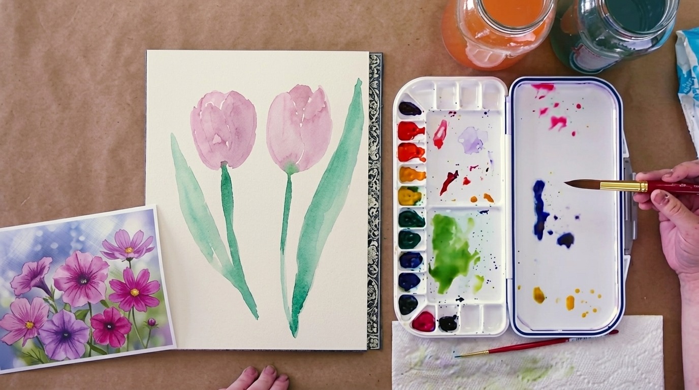 picture showing tulip painting.