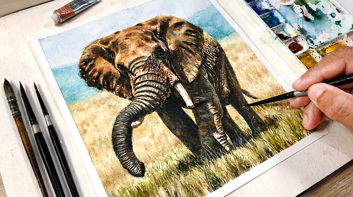 image showing elephant painting.