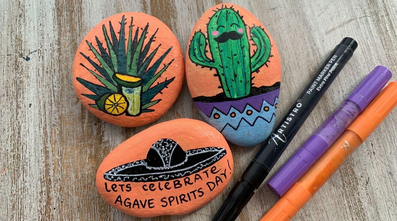 image showing rock painting ideas for adults.