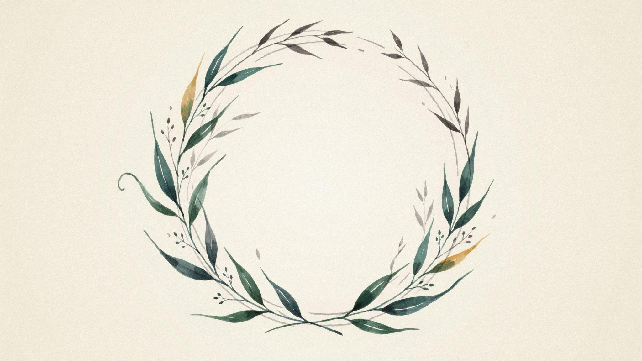 Flowing Leaf Wreath design for decoration.