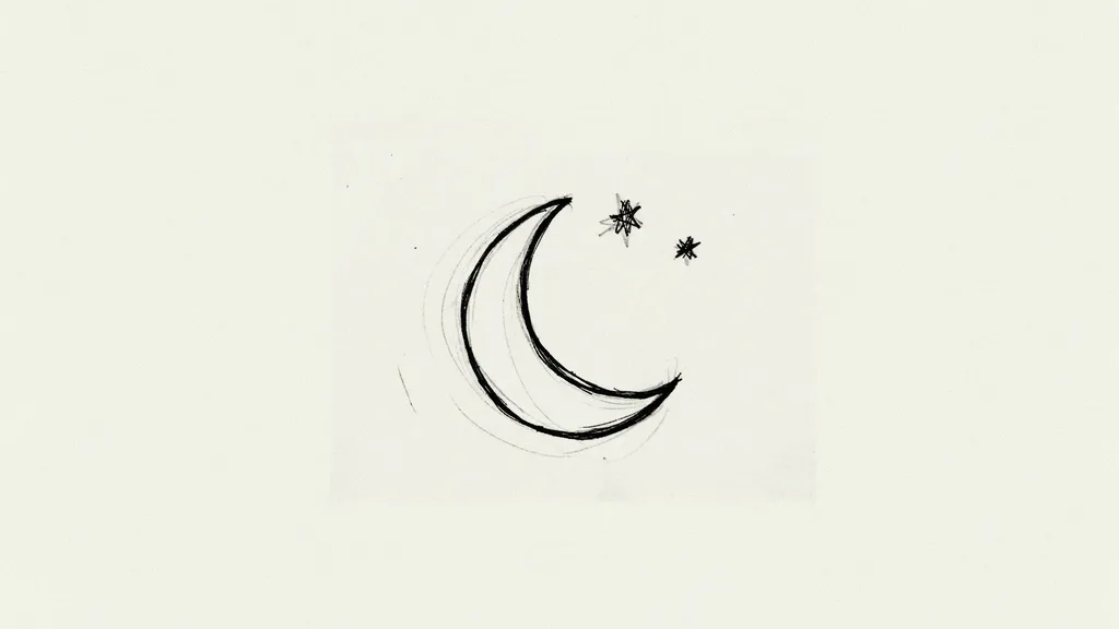 Crescent moon doodle