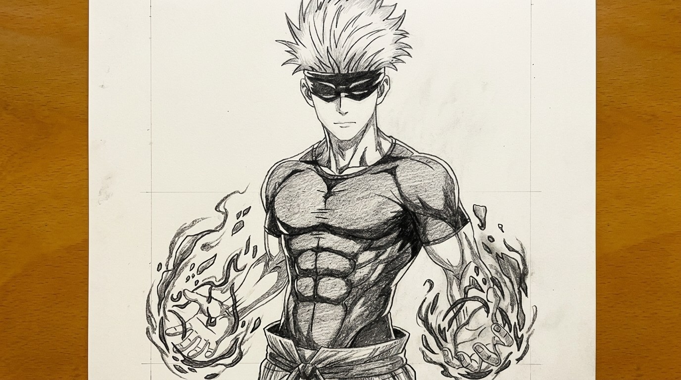 sketch of Gojo Satoru.