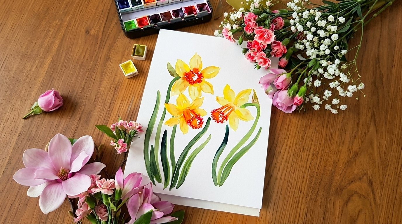 picture showing daffodil painting.