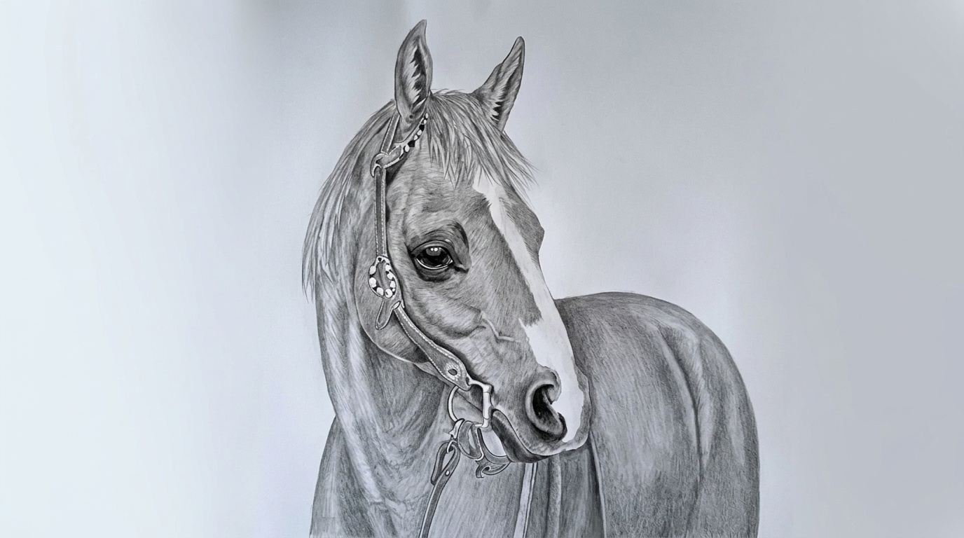 image showing sketch of a horse.