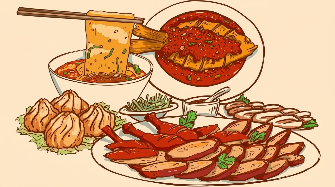 Chinese food drawing.