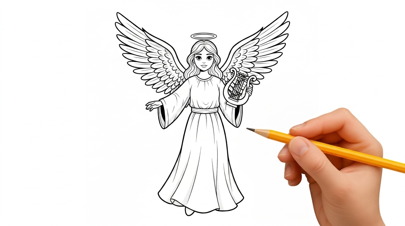drawing of an angel.