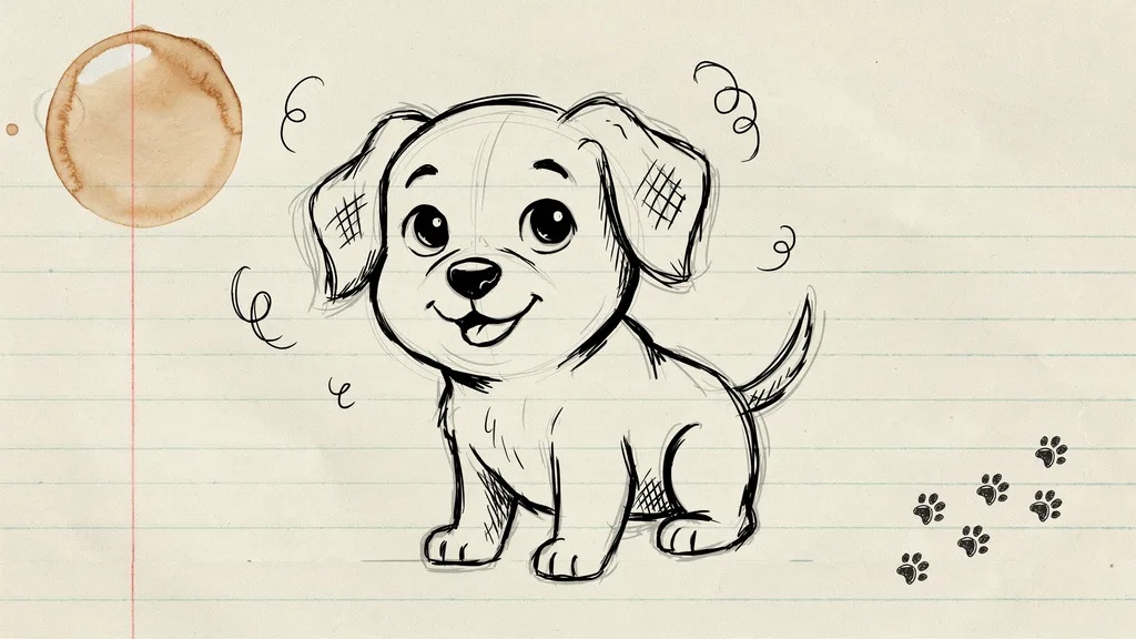 Puppy doodle drawing