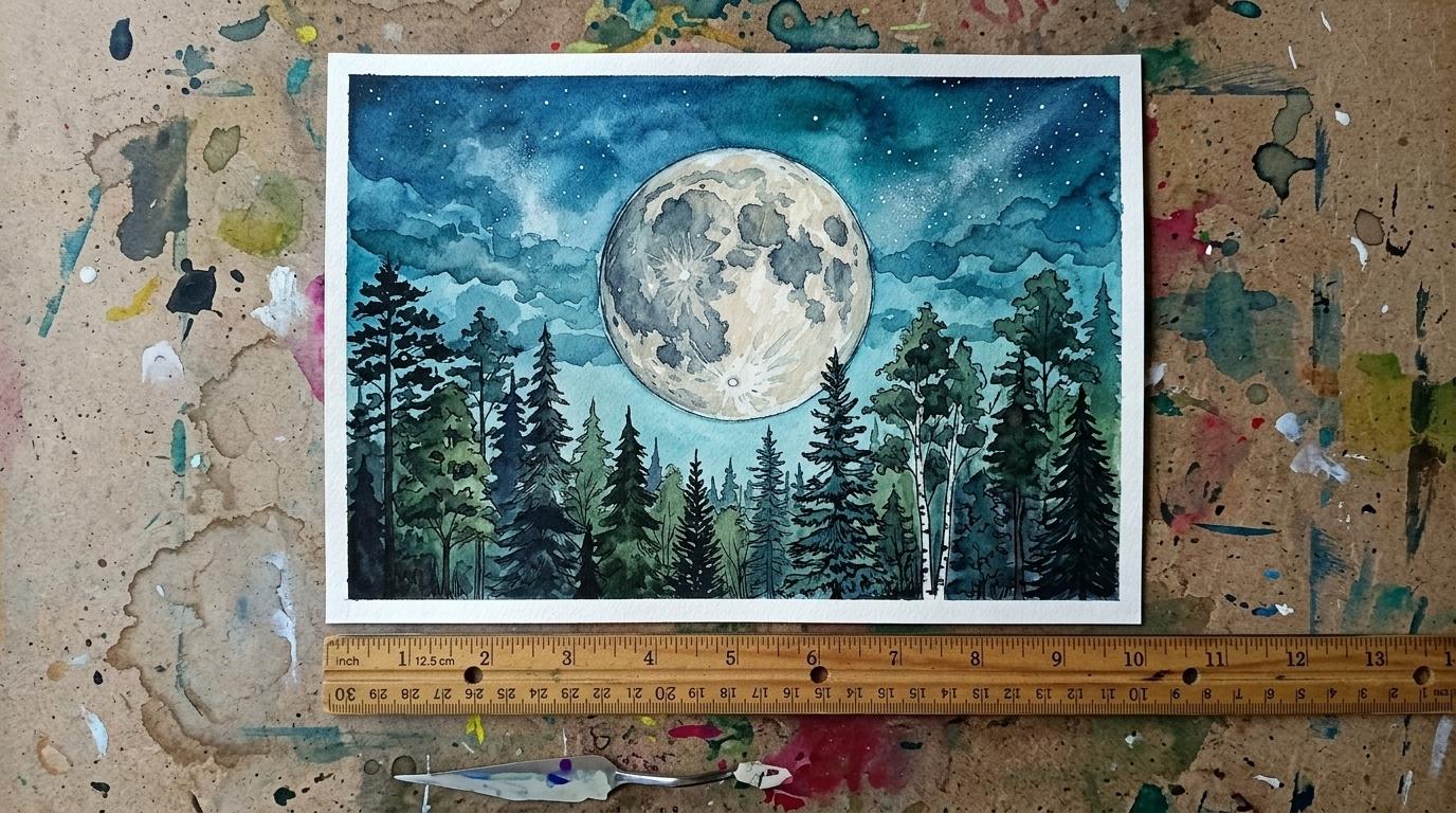 image showing moon painting.