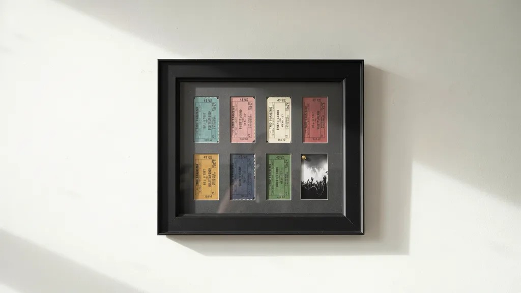 Concert ticket collection shadow box