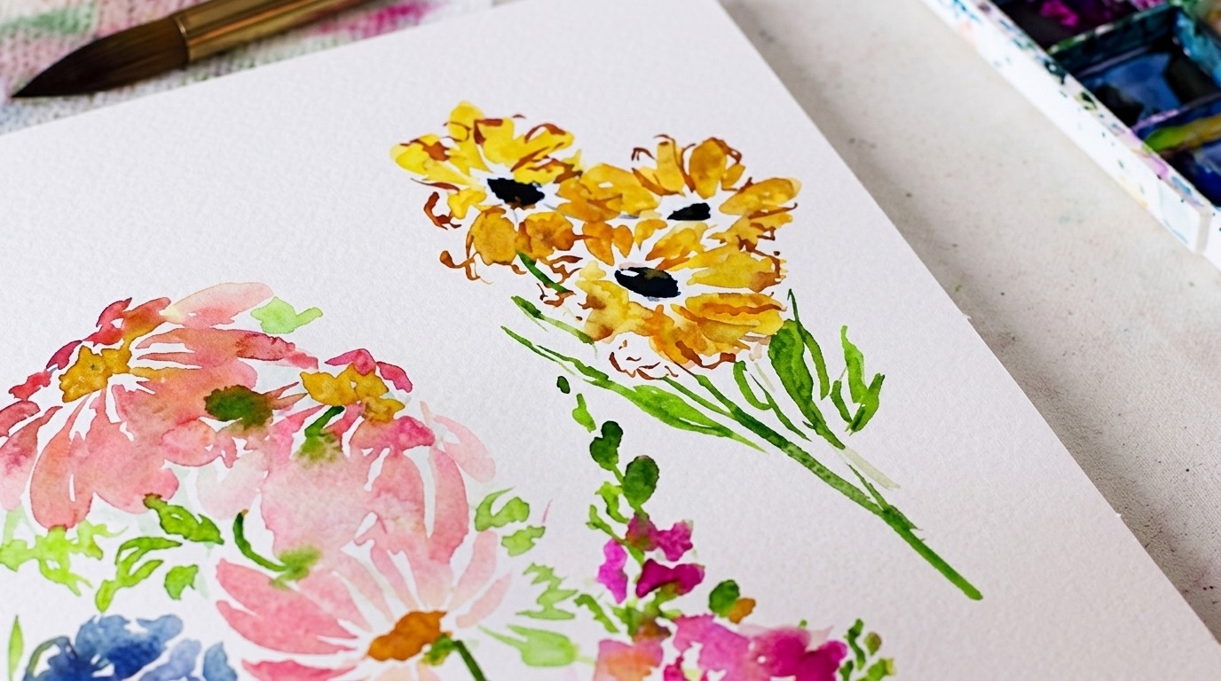 picture showing wildflower painting.