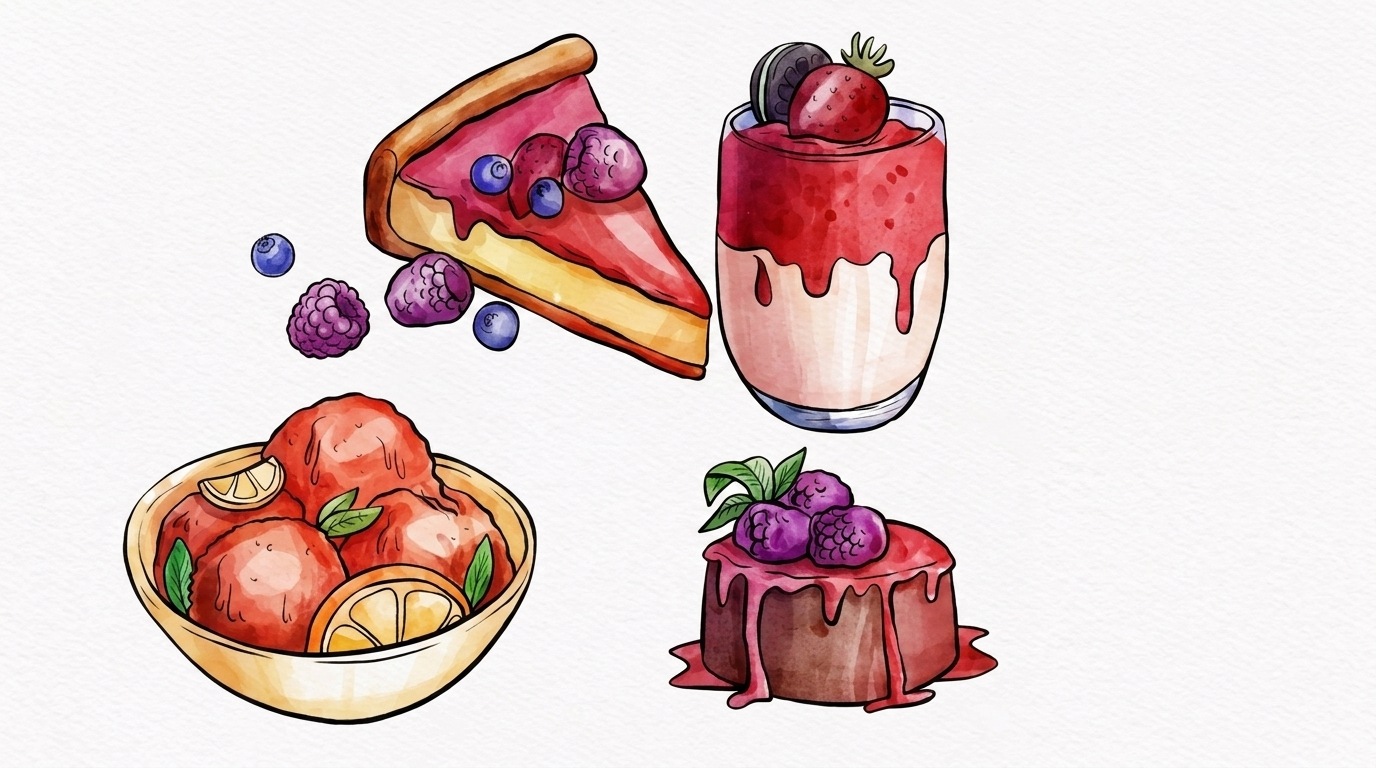 dessert-themed cute food drawings.