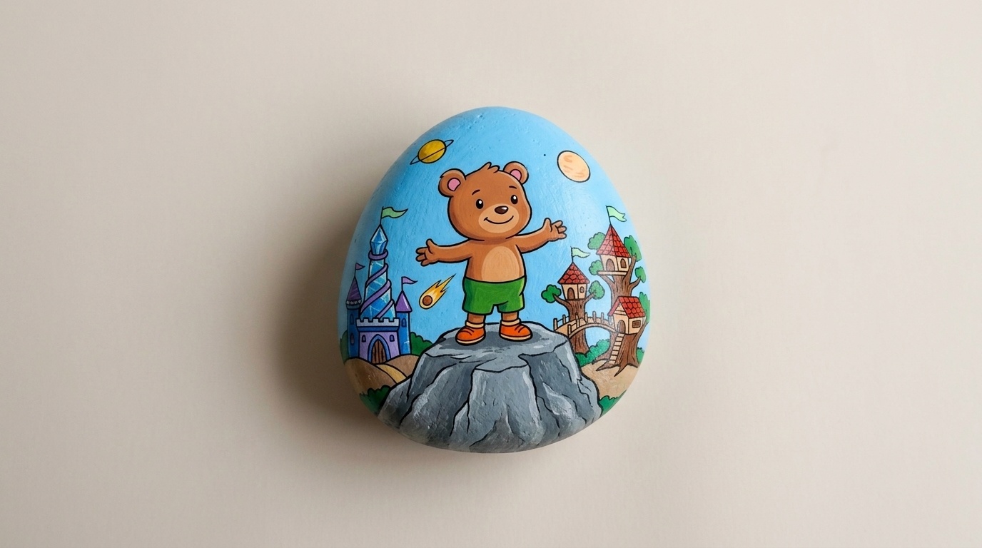cartoon painted rocks.