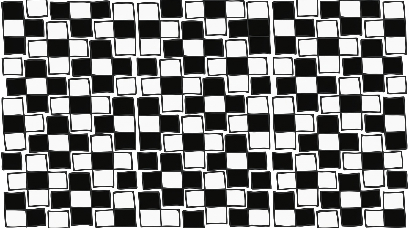 Checkerboard grid Zentangle pattern.
