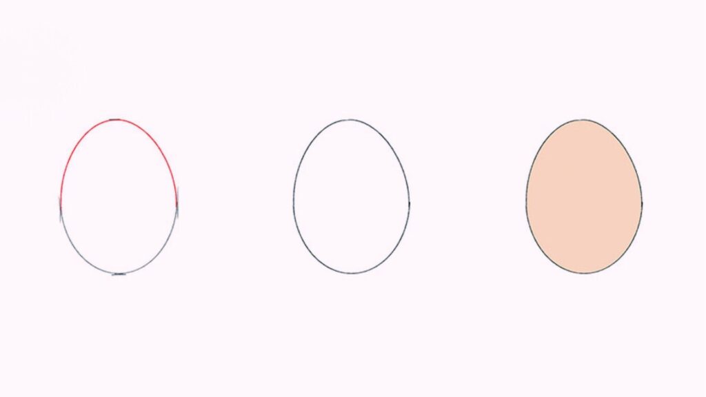 Egg Drawing: Easy Step-by-Step Tutorial Step-by-step egg drawing tutorial showing outline, clean line art, and colored final stage