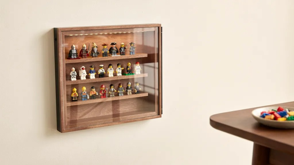 LEGO minifigure shadow box display.