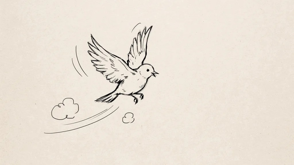 Bird doodle drawing