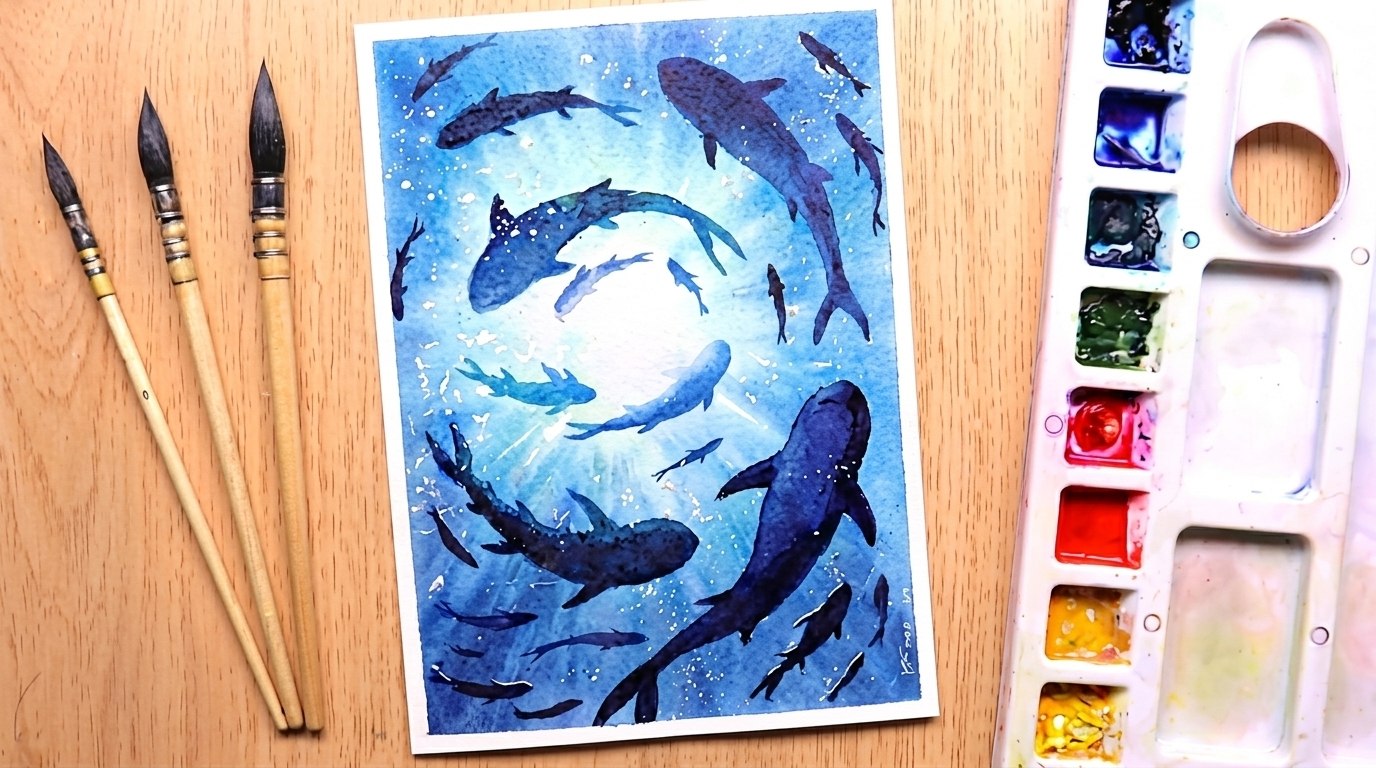 picture showing underwater painting.