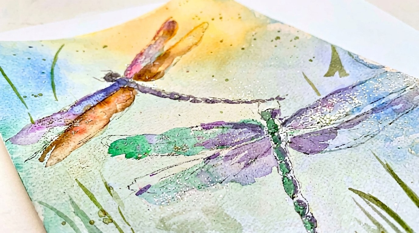 picture showing dragonfly painting.