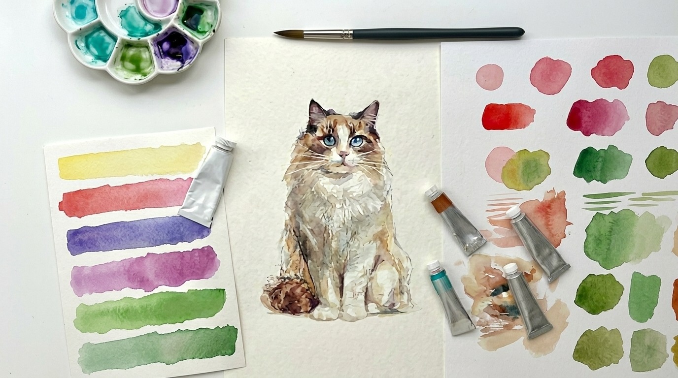 image showing cat painting.